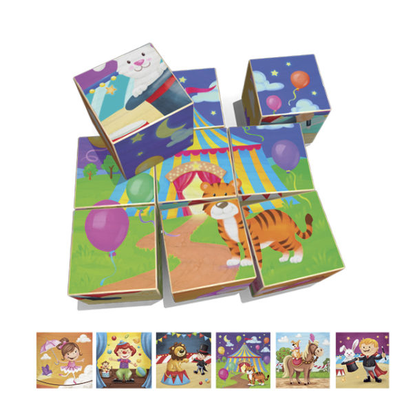 Würfelpuzzle Zirkus 9-teilig